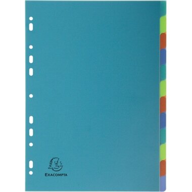 EXACOMPTA Kunststoff-Register, blanko, DIN A4, 12-teilig (EAN: 3130630027126)