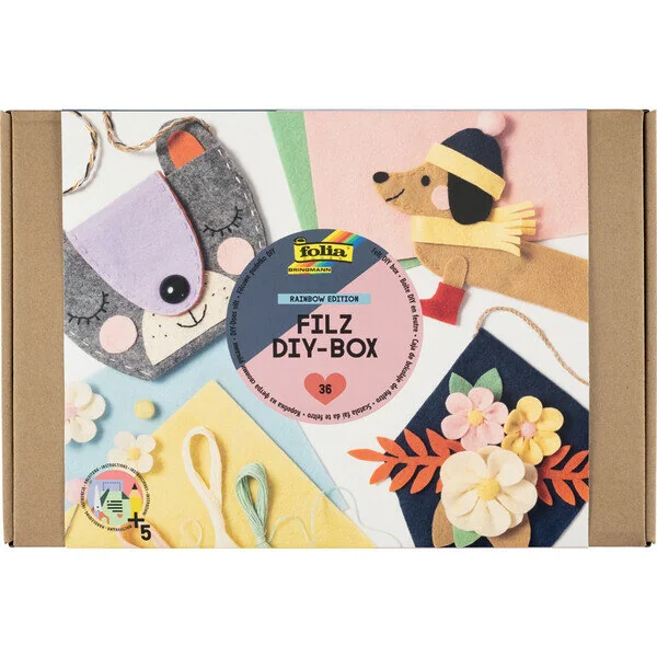 folia Filz DIY-Box Rainbow Edition, 36-teilig (EAN: 4001868127973)