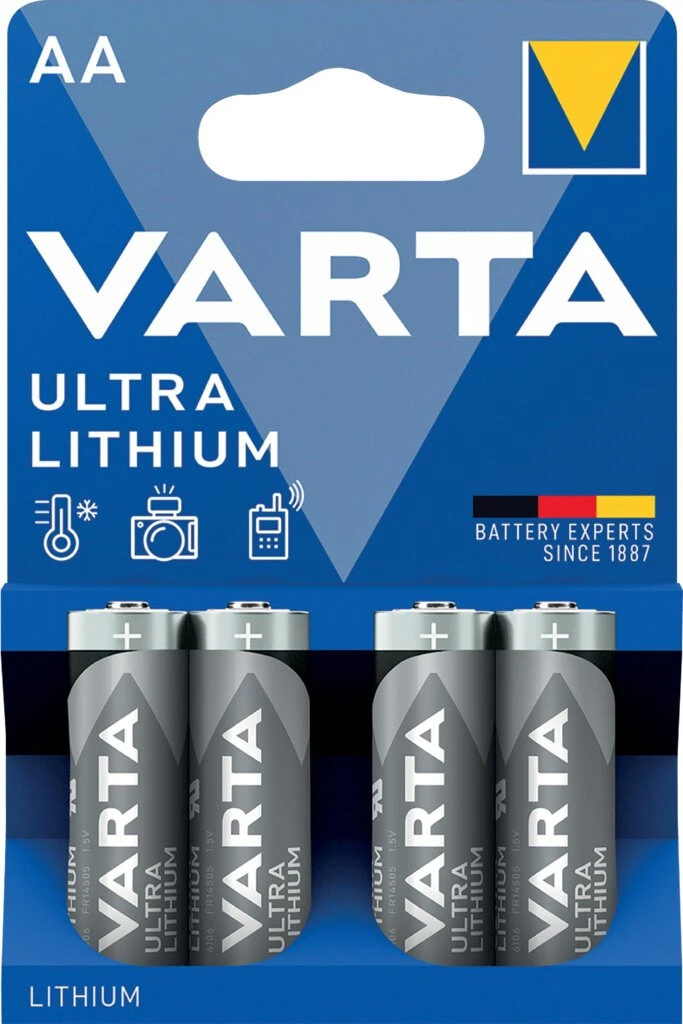 VARTA Lithium Batterie Ultra Lithium, Mignon (AA), 4er Pack (EAN: 4008496680511)