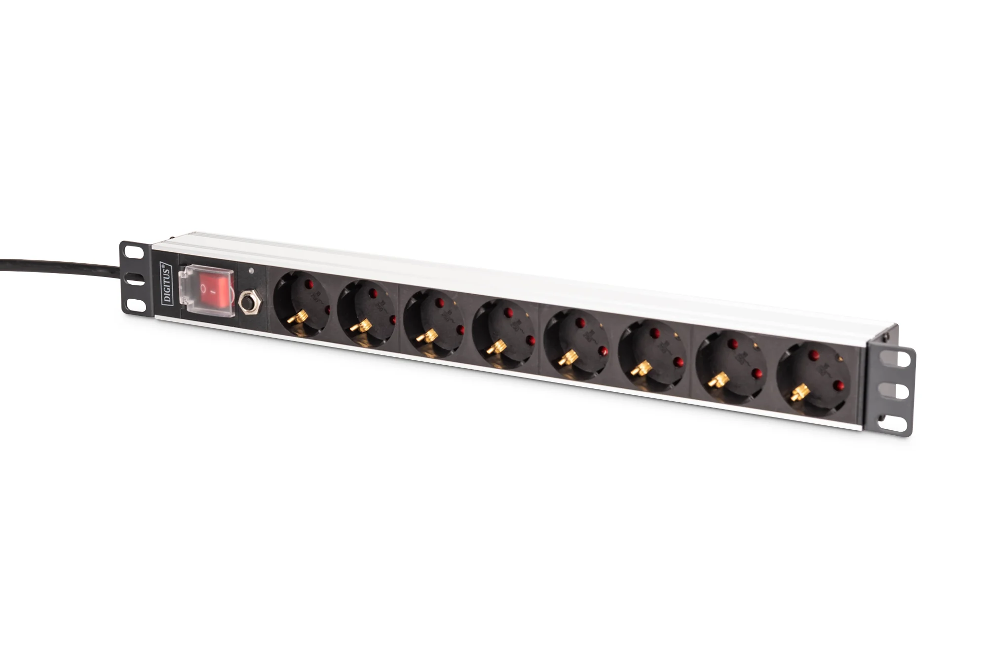 DIGITUS 19" Steckdosenleiste, Aluminiumprofil, 8-fach (EAN: 4016032501633)