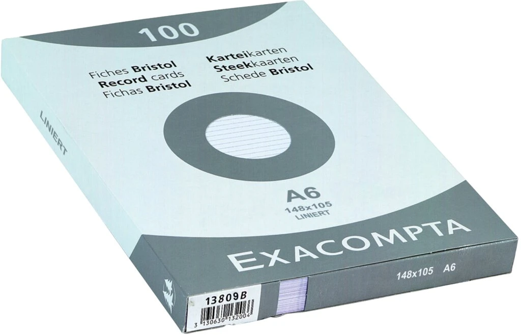 EXACOMPTA Karteikarten, DIN A6, blanko, weiß (EAN: 3130630133094)