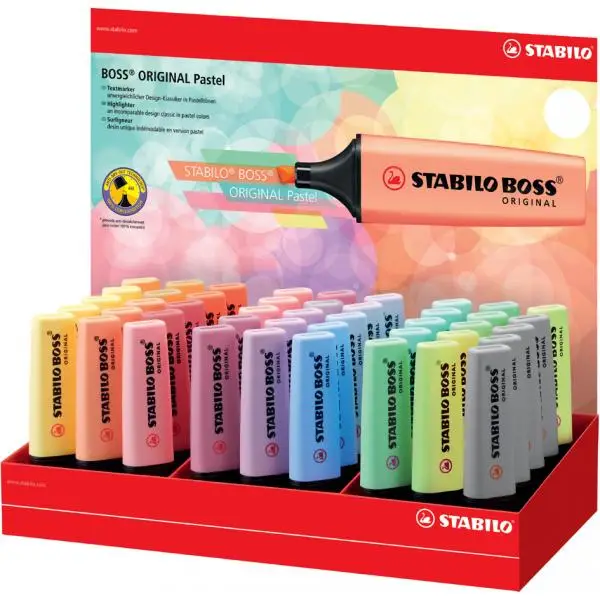 STABILO Textmarker BOSS ORIGINAL Pastel, 45er Display (EAN: 4006381577496)