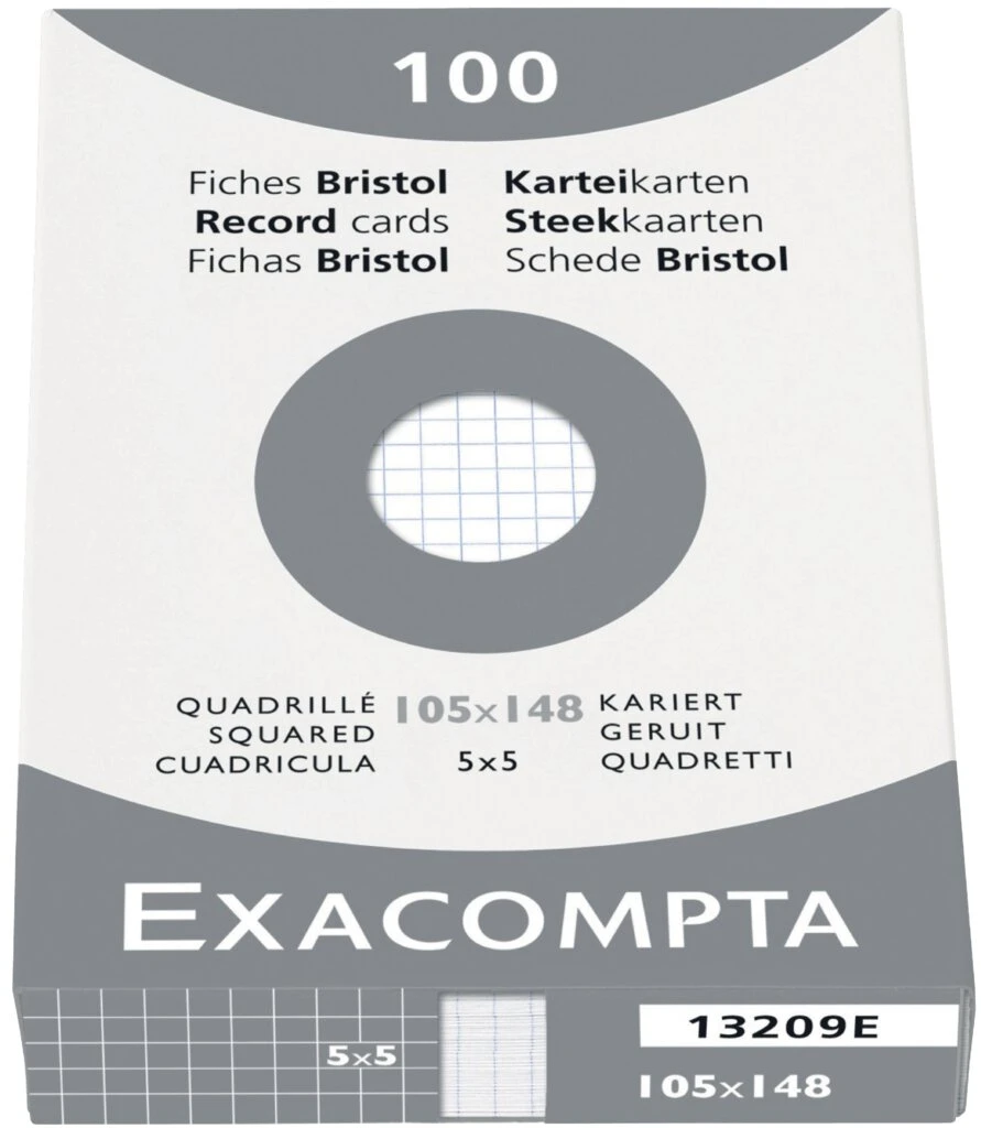EXACOMPTA Karteikarten, DIN A6, kariert, weiß (EAN: 3130630132097)