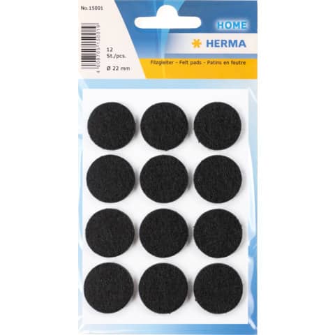 HERMA Filzgleiter, Durchmesser: 22 mm, schwarz (EAN: 4008705150019)
