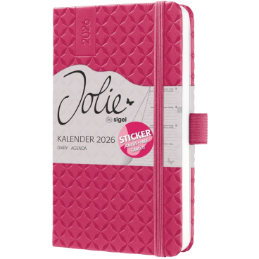 sigel Taschenkalender Jolie Flair 2027, Kunstleder, fuchsia (EAN: 4004360776342)