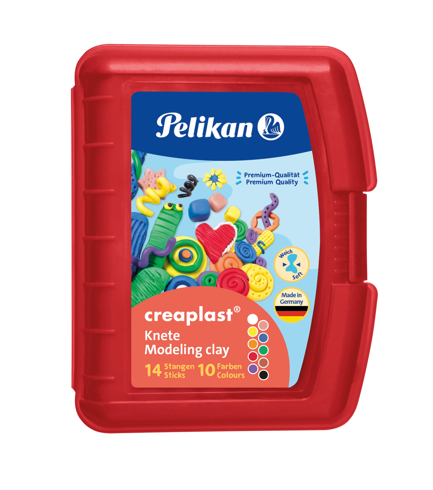 Pelikan Kinderknete Creaplast, 14er Kunststoffbox rot (EAN: 4012700522276)