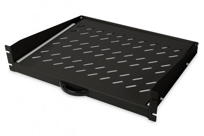 DIGITUS 19" Fachboden, 2 HE, ausziehbar, schwarz (RAL 9005) (EAN: 4016032444220)