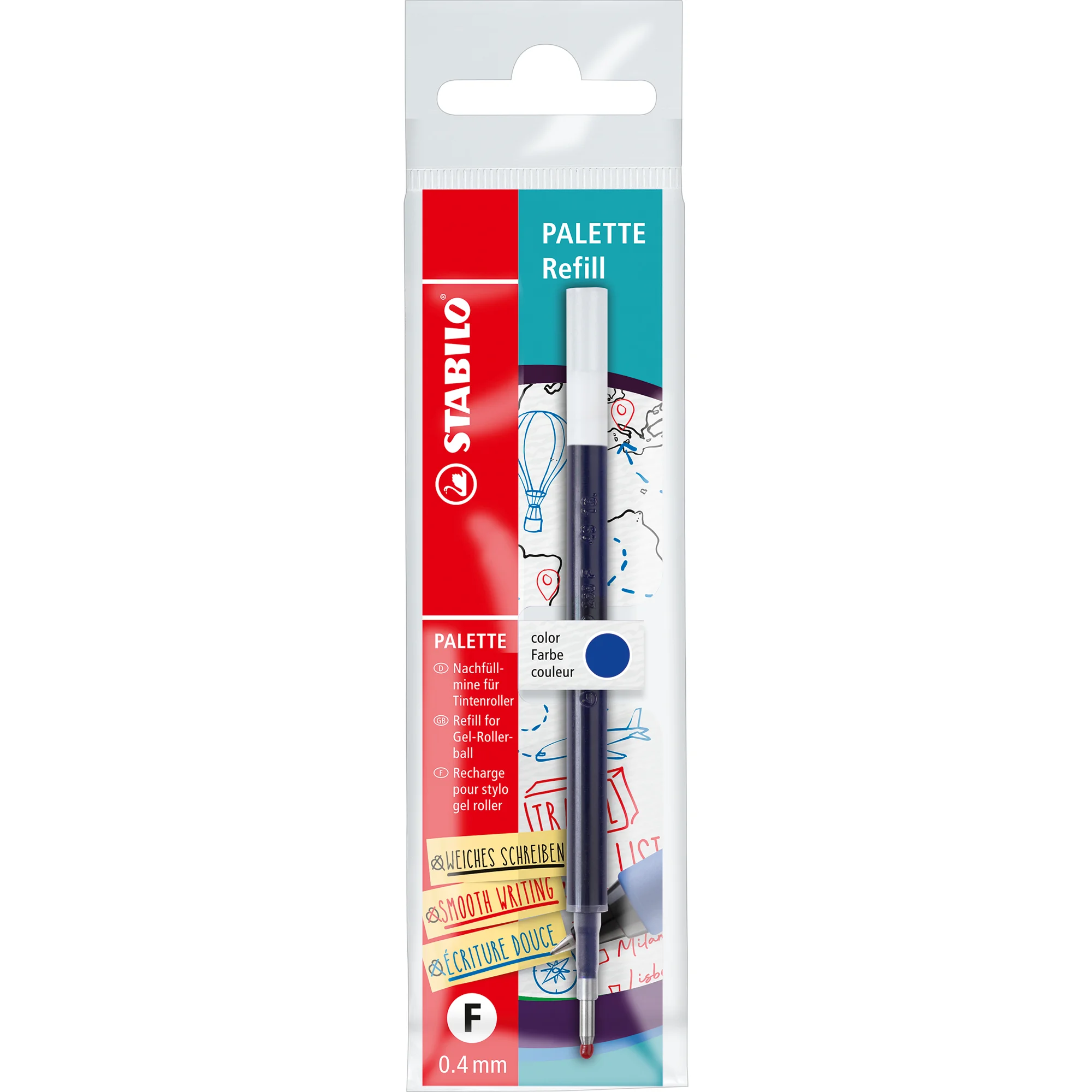 STABILO Ersatzmine für Tintenroller Palette, blau (EAN: 4006381552844)