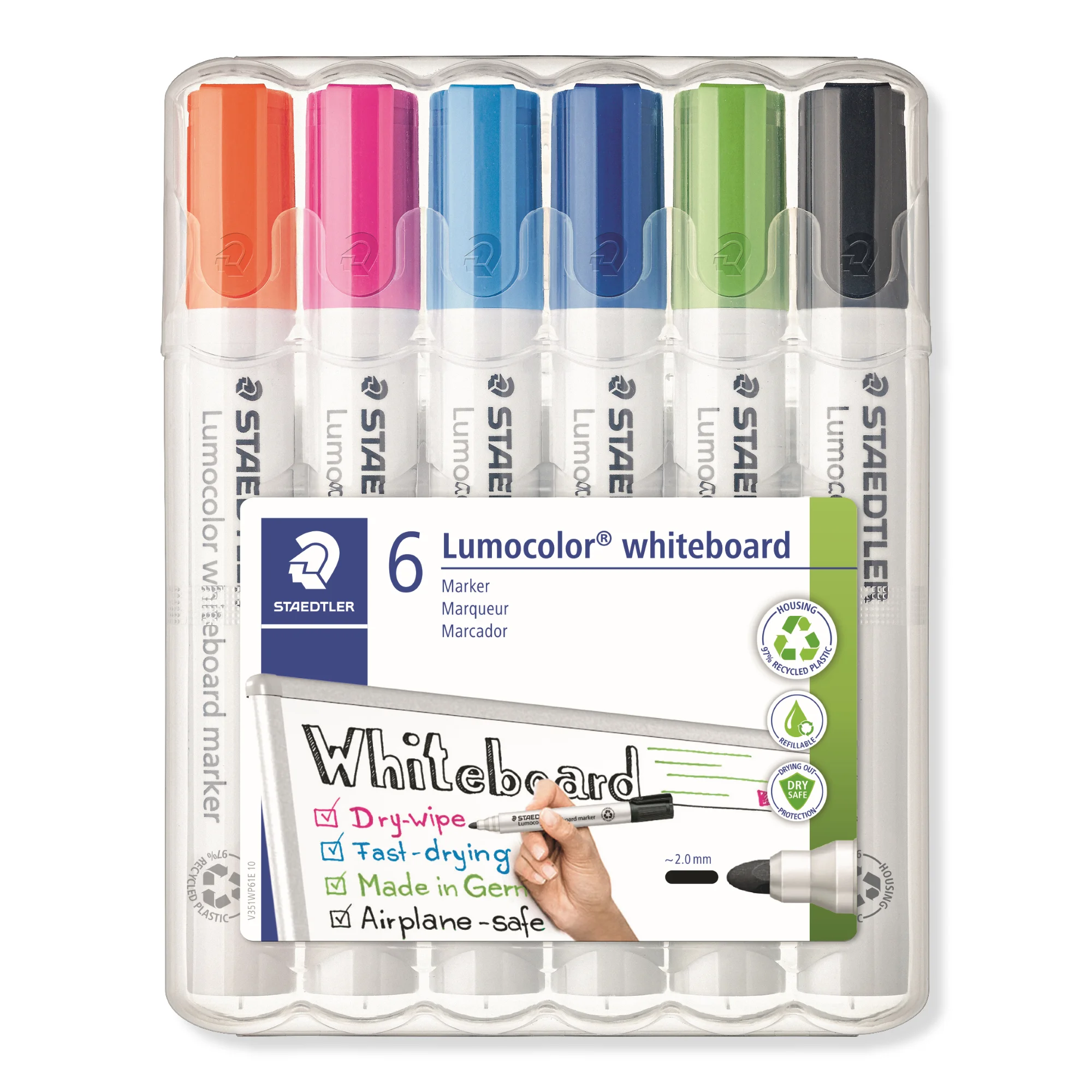 STAEDTLER Lumocolor Whiteboard-Marker 351, 6er Etui (EAN: 4007817074435)