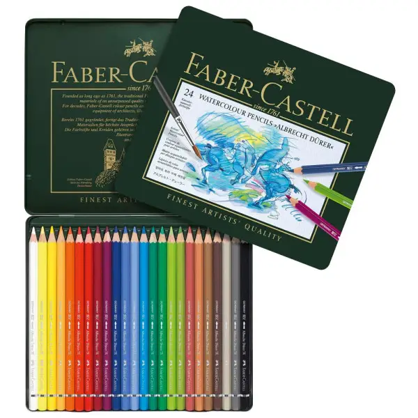 FABER-CASTELL Aquarellstifte ALBRECHT DÜRER, 24er Metalletui, farbig sortiert (EAN: 4005401175247)