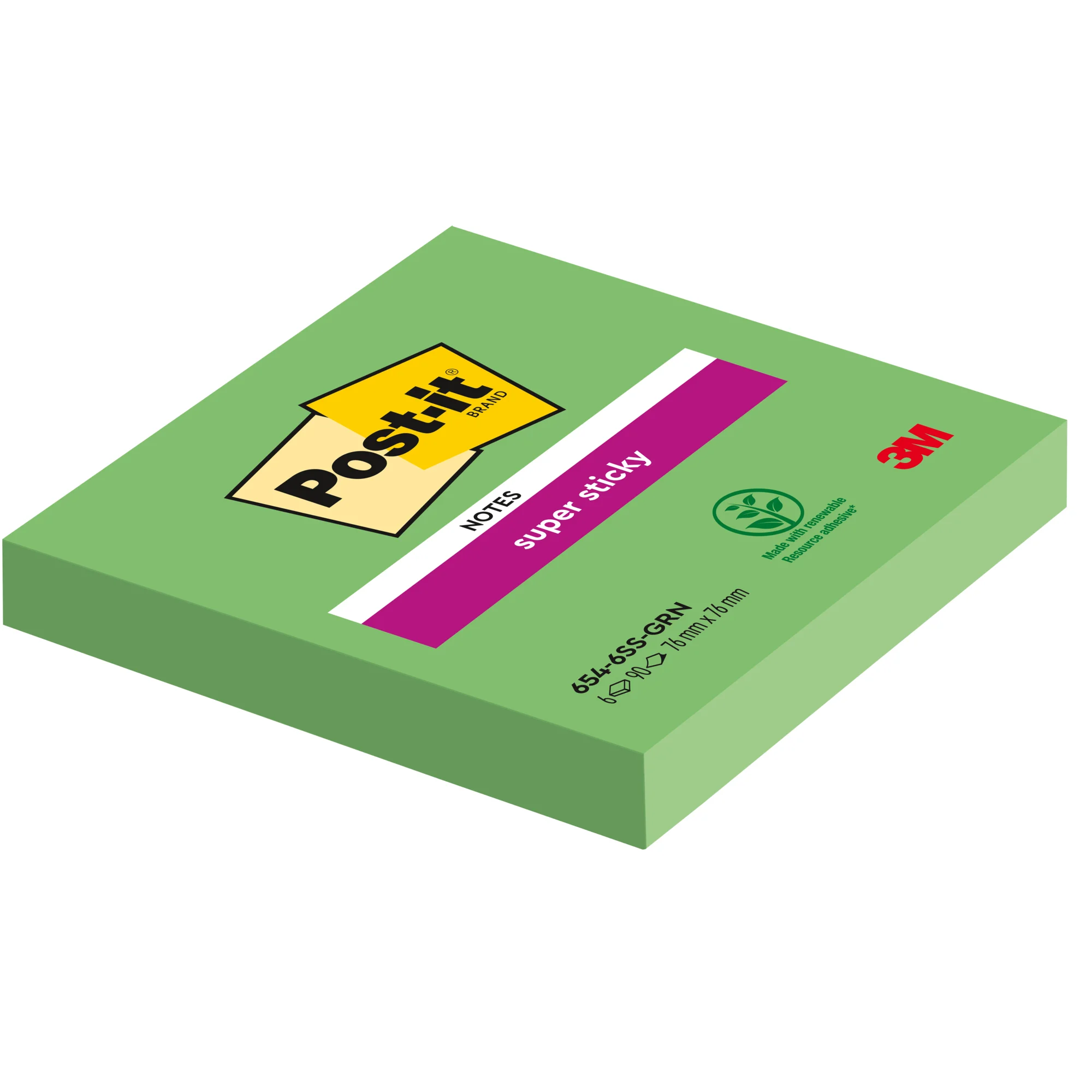 Post-it Haftnotizen super sticky notes, 76 x 76 mm, grün (EAN: 0051141380865)