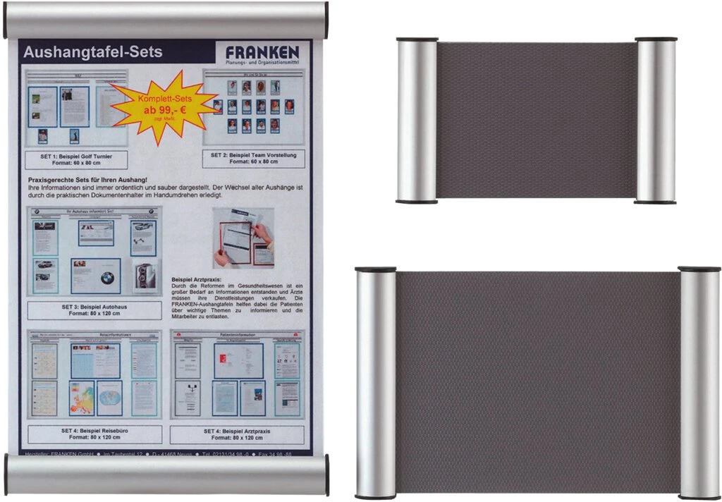 FRANKEN Türschild Clip, 180 x 60 mm - 1/2 A6, silber (EAN: 4016946186896)