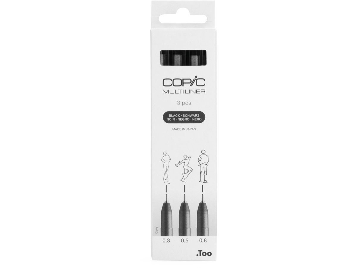 COPIC Fineliner MULTILINER, schwarz, 3er Set (EAN: 4013695266046)