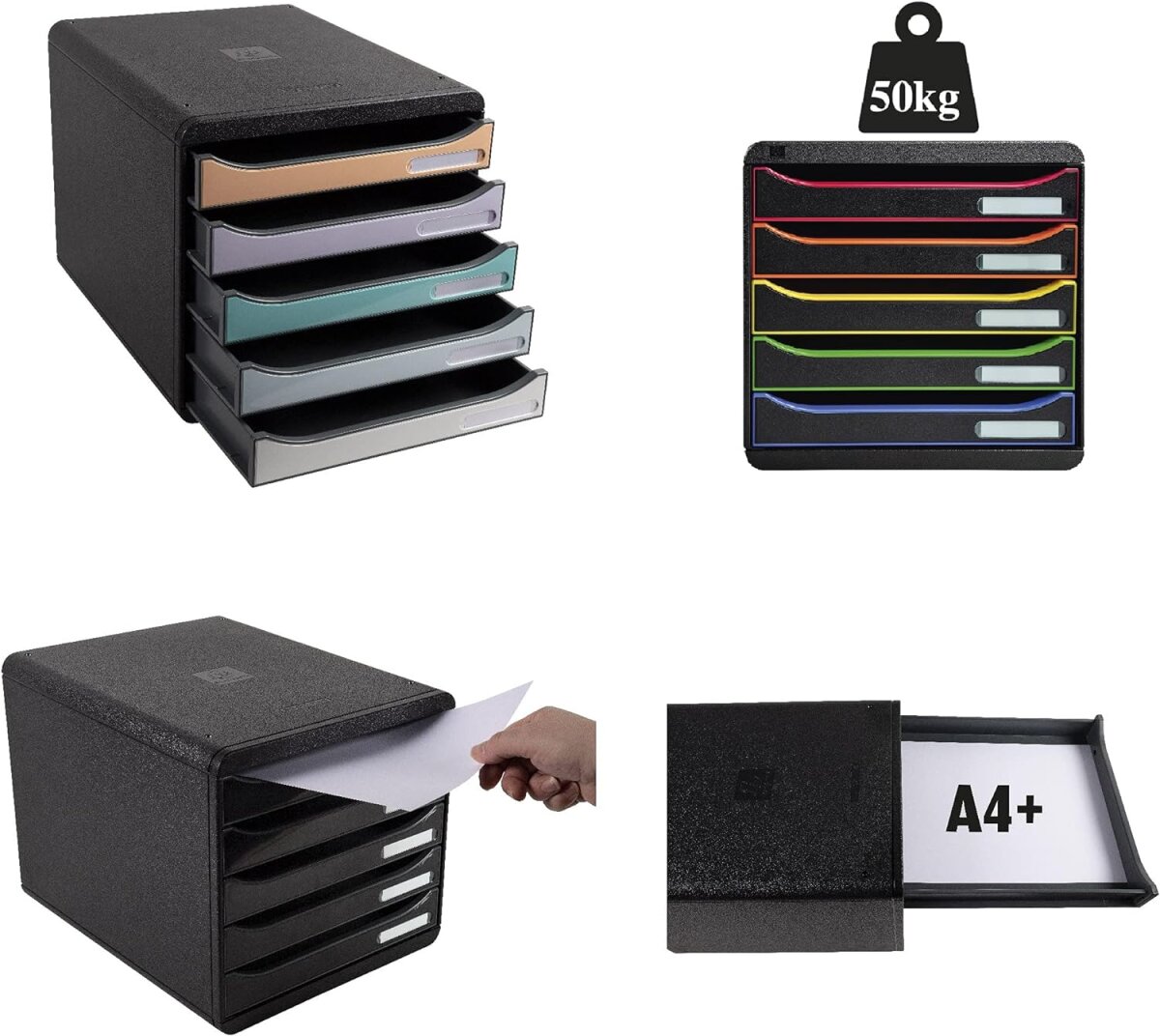 EXACOMPTA Schubladenbox BIG-BOX PLUS, 5 Schübe, weiß (EAN: 9002493423572)
