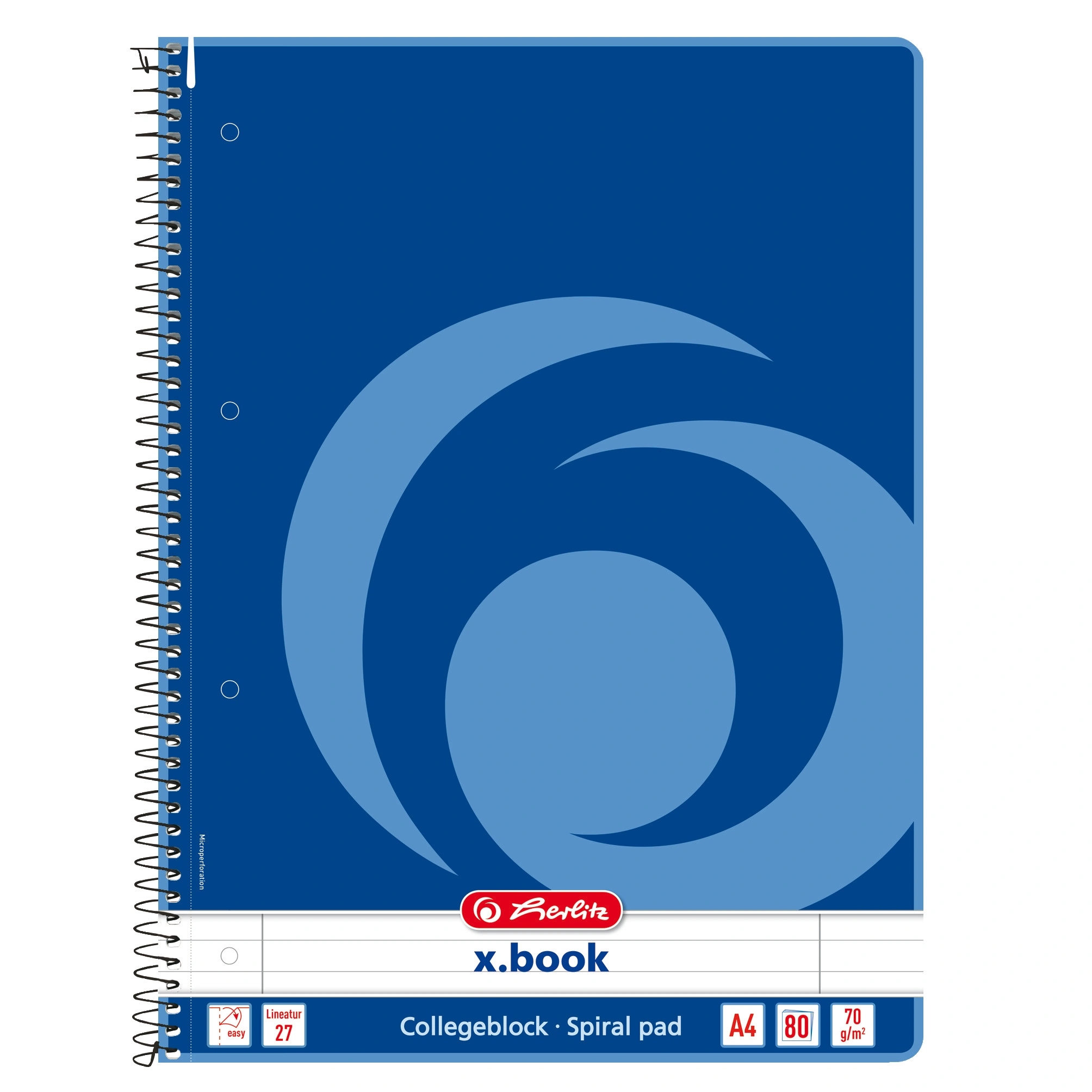 herlitz Collegeblock x.book, DIN A4, 80 Blatt, liniert (EAN: 4008110306421)