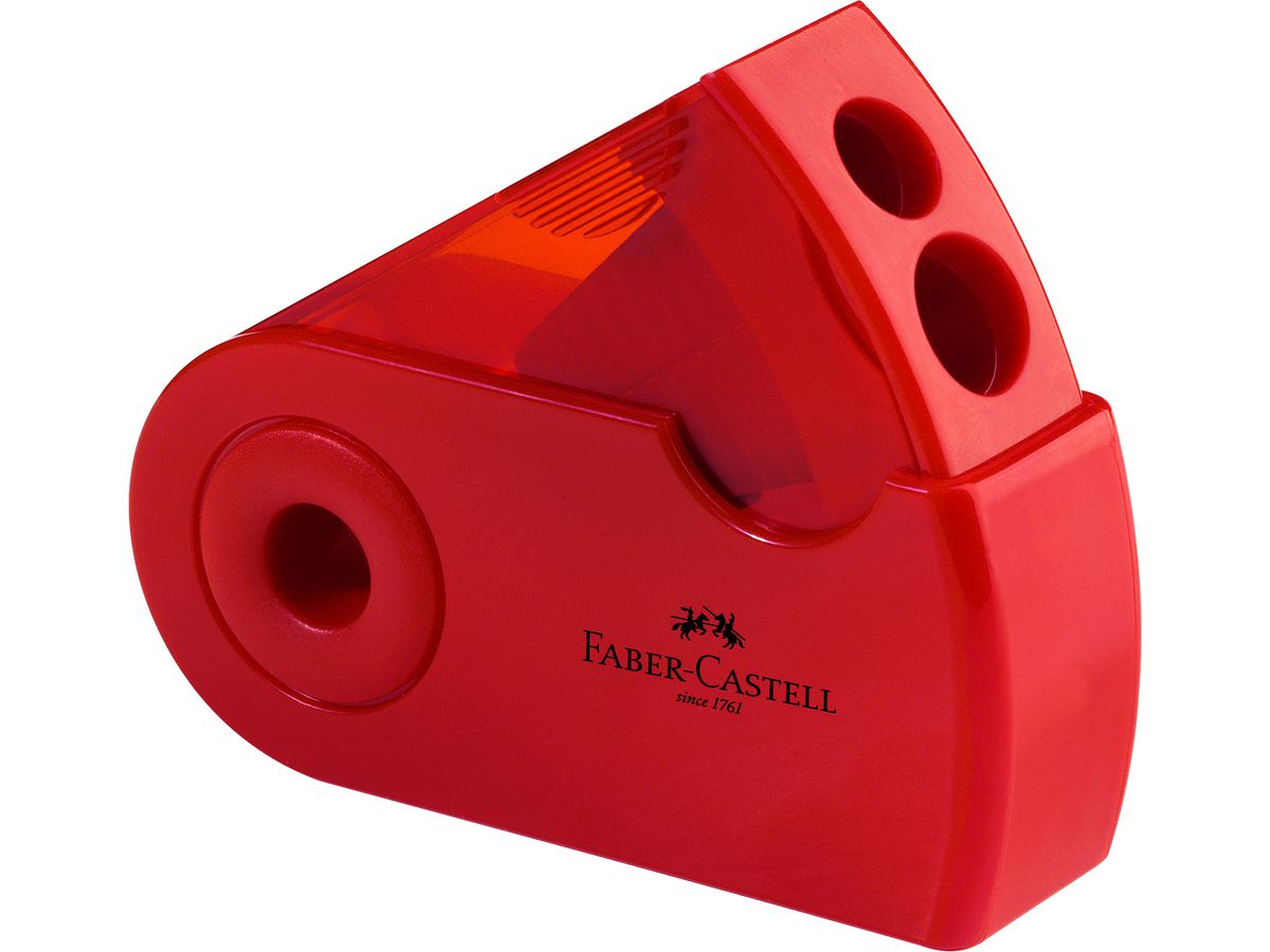 FABER-CASTELL Doppelspitzdose SLEEVE, rot/blau (EAN: 6933256608048)