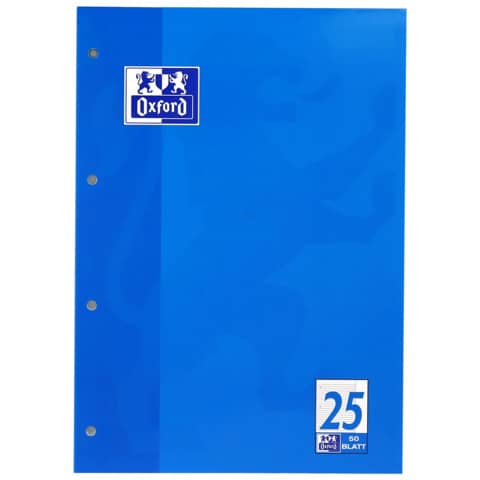 Oxford Schulblock DIN A4, 50 Blatt, kopfgeleimt, Lineatur 25 (EAN: 4006144582132)