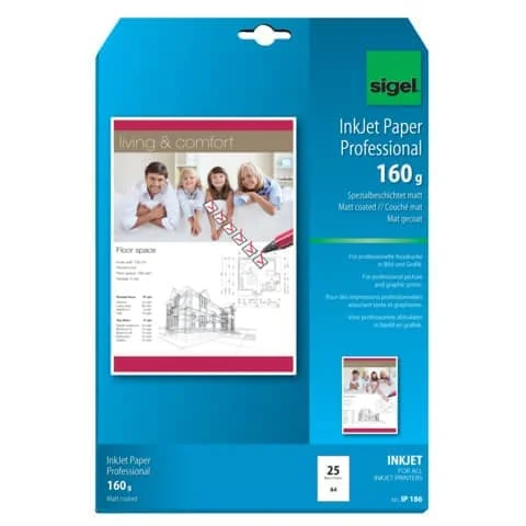 sigel Inkjet-Papier, DIN A4, 160 g/qm, hochweiß, matt (EAN: 4004360991745)