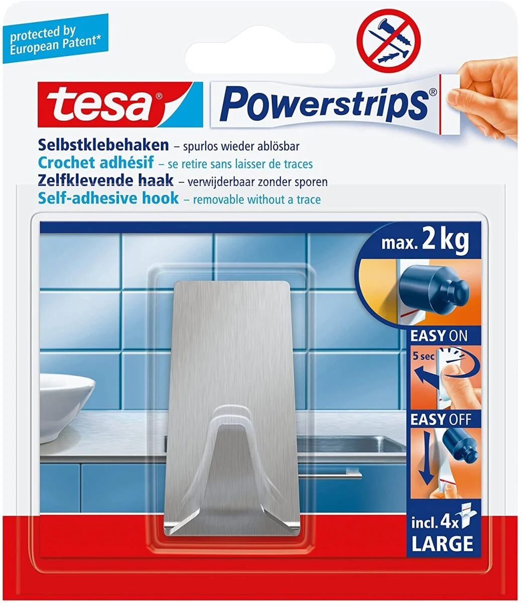 tesa Powerstrips Haken LARGE Metall, rechteckig (EAN: 4042448392848)