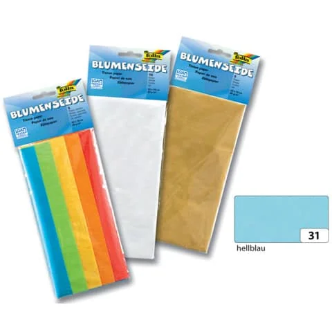 folia Seidenpapier, (B)500 x (H)700 mm, 20 g/qm, hellblau (EAN: 4001868900316)
