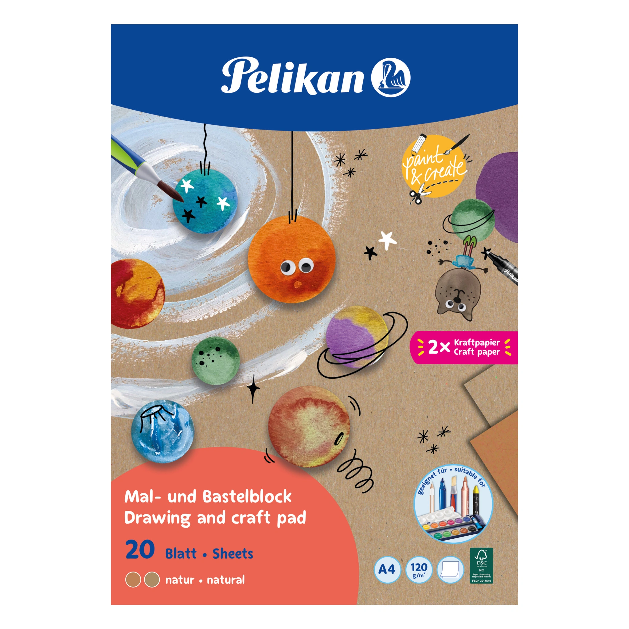 Pelikan Zeichen- und Bastelblock C4/20 Natur, DIN A4 (EAN: 4012700102362)