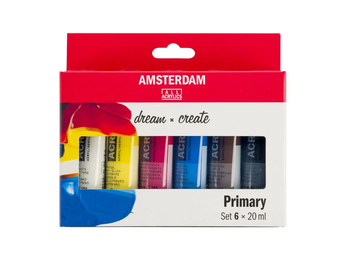 ROYAL TALENS Acrylfarbe AMSTERDAM Primary, 6 x 20 ml (EAN: 8712079451158)