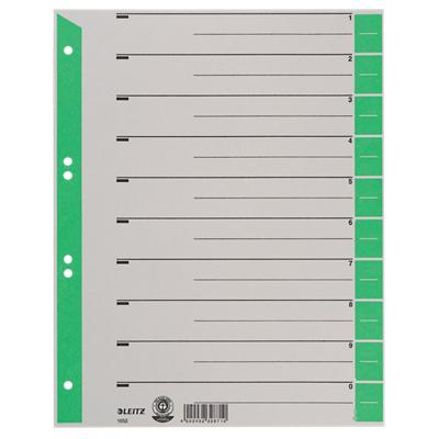 LEITZ Trennblätter, A4 Überbreite, Kraftkarton 230g/qm, grün (EAN: 4002432328710)