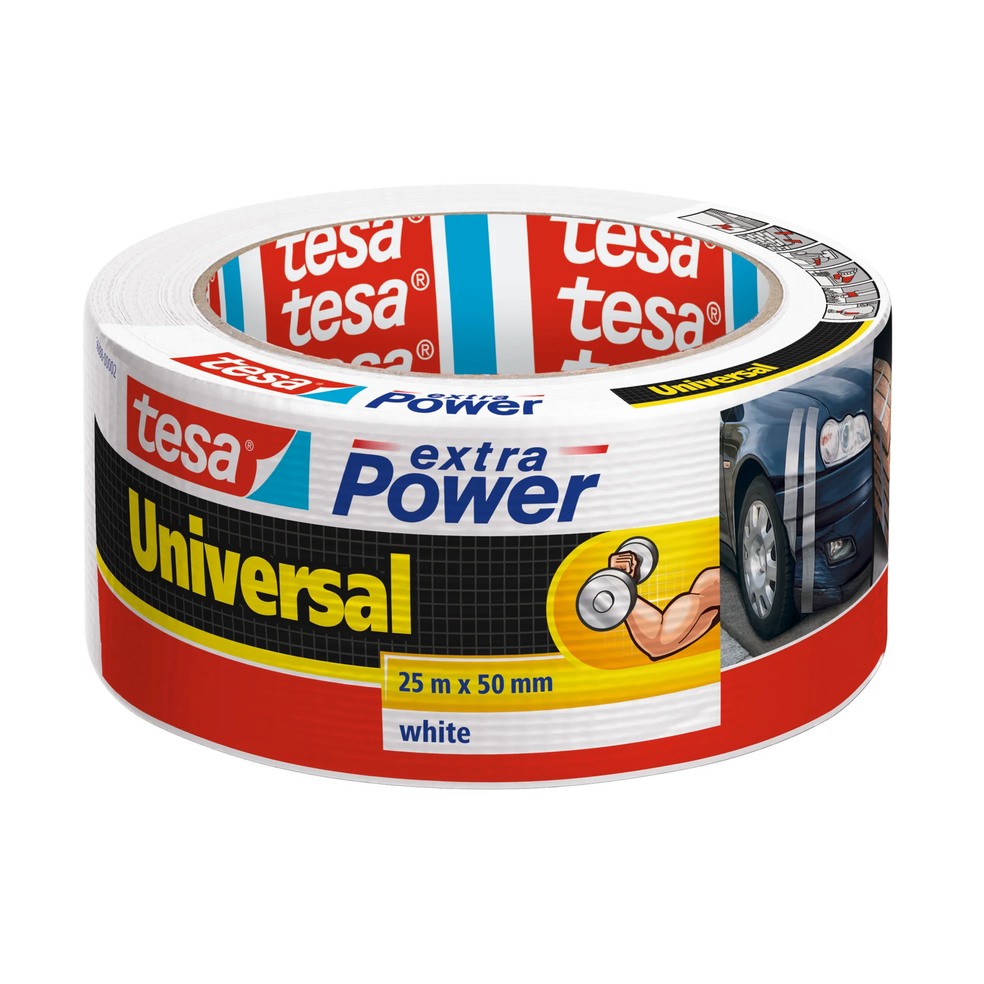 tesa Folienband extra Power Universal, 50 mm x 25 m, weiß (EAN: 4042448033314)