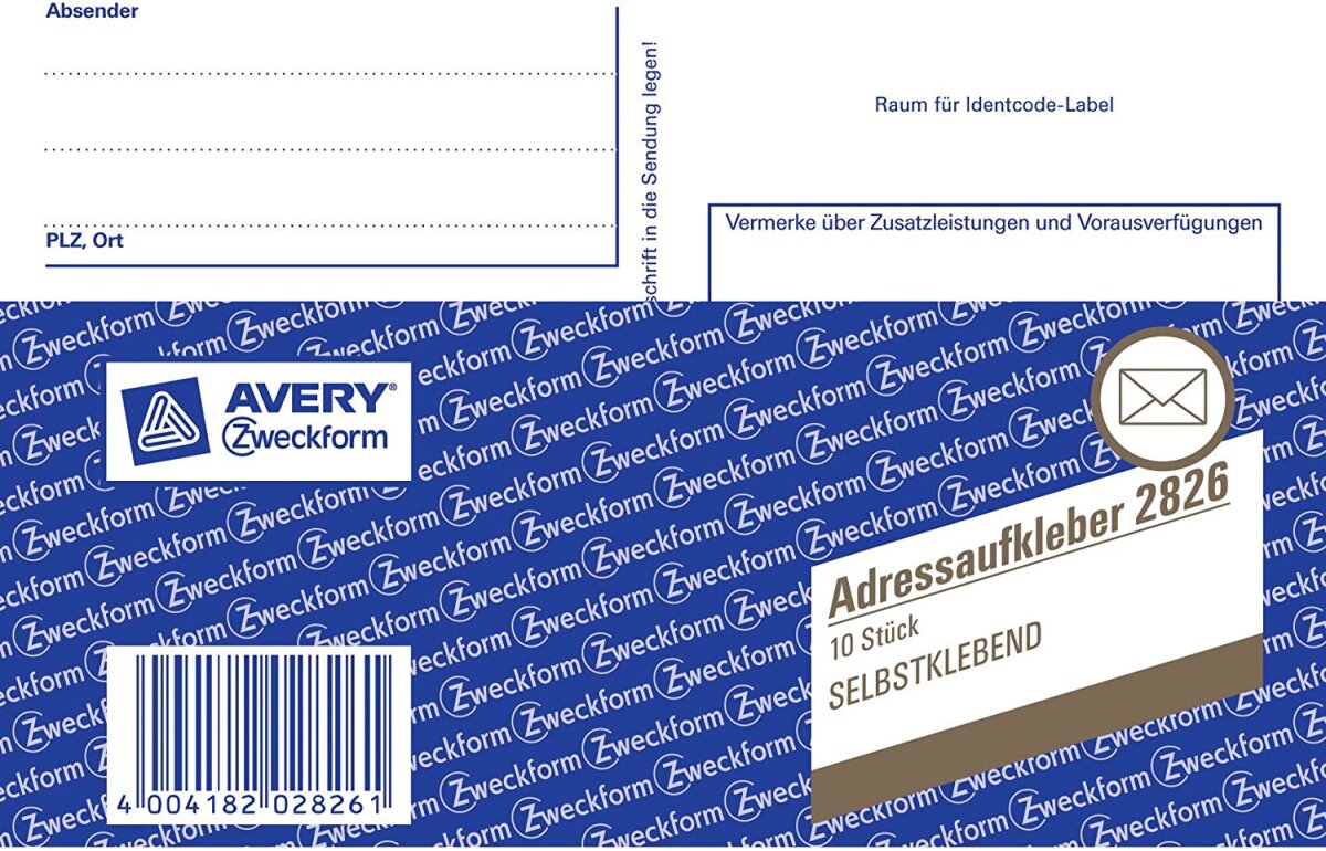 AVERY Zweckform Vordruck "Adressaufkleber", A6 quer (EAN: 4004182028261)