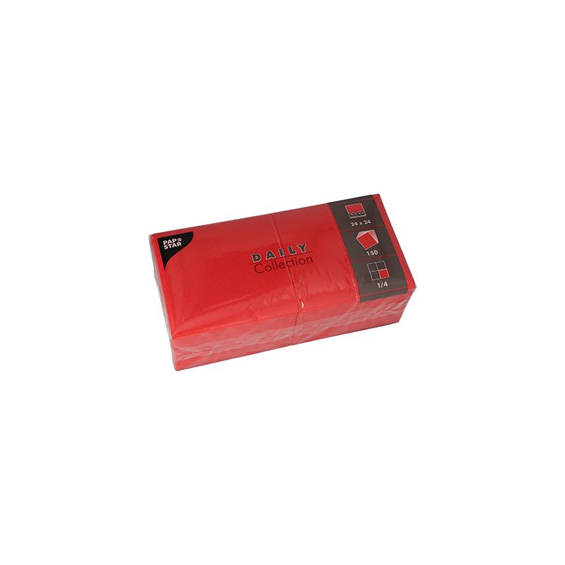 PAPSTAR Cocktail-Servietten, 240 x 240 mm, 3-lagig, rot (EAN: 4002911497159)
