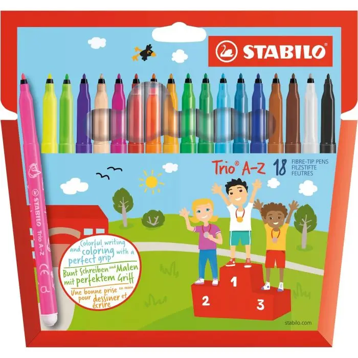 STABILO Fasermaler Trio A-Z, 18er Kartonetui (EAN: 4006381355650)