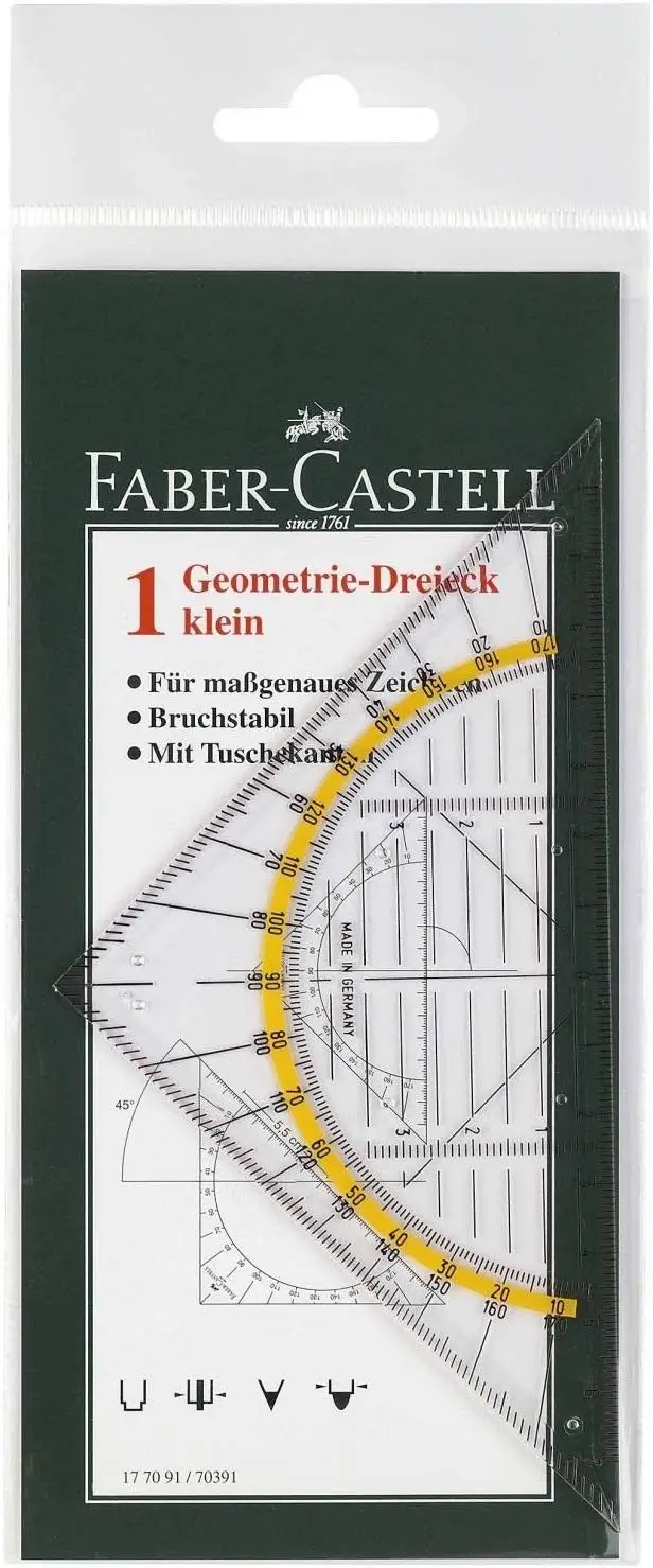FABER-CASTELL Geometriedreieck BK 1 klein, ohne Griff (EAN: 4005401770916)
