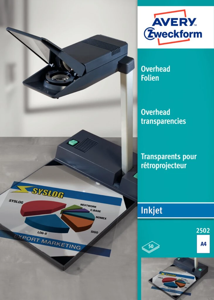 AVERY Zweckform Inkjet OHP-Folien, A4, klar, Stärke 0,11 mm (EAN: 4004182025024)
