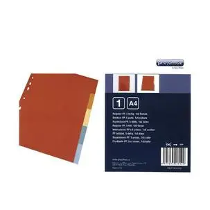 proOFFICE Kunststoff-Register, blanko, A4, 5-teilig (EAN: 8595033205529)