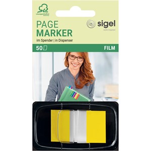 sigel Haftstreifen "Z-Marker" Film Color-Tip, gelb, 50 Blatt (EAN: 4004360891199)