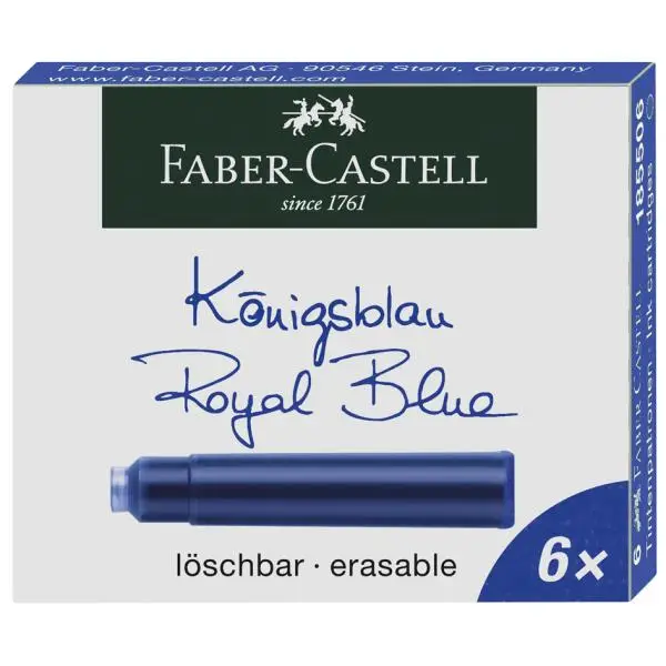 FABER-CASTELL Standard-Tintenpatronen, königsblau (EAN: 4005401855064)