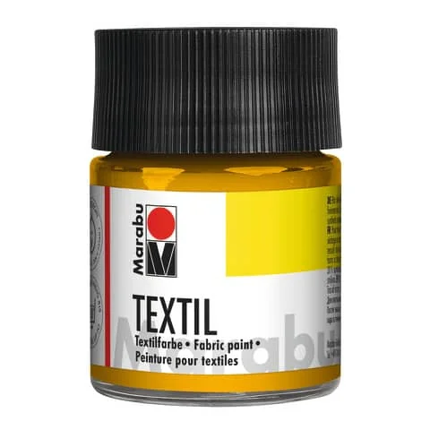 Marabu Textilfarbe "Textil", mittelgelb, 50 ml, im Glas (EAN: 4007751009111)
