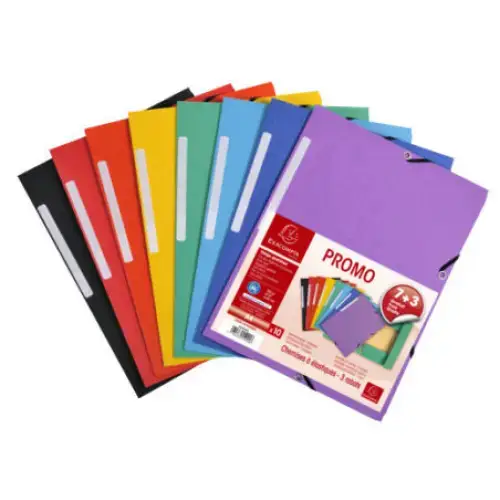 EXACOMPTA Eckspannermappe, A4, farbig sortiert, Promo 7+3 (EAN: 3130630550006)