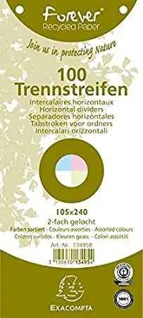 EXACOMPTA Trennstreifen Recycling, 105 x 240 mm, sortiert (EAN: 3130630134954)