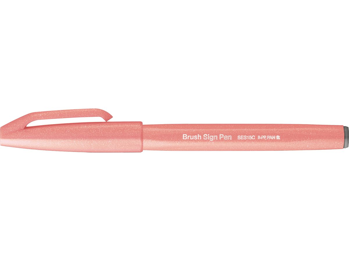 PentelArts Faserschreiber Brush Sign Pen SES15, koralle (EAN: 4902506412928)