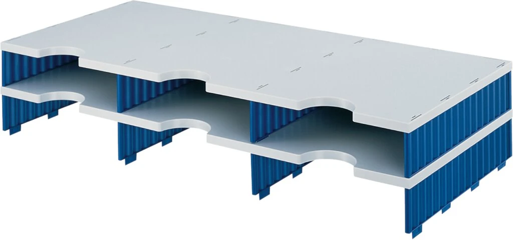 styro Aufbaueinheit styrodoc trio, 6 Fächer, blau/grau (EAN: 7612176105453)