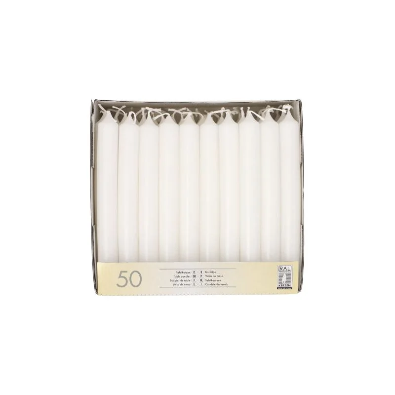 STARPAK Tafelkerzen, 21 mm, weiß, 50er Pack (EAN: 4002911138007)