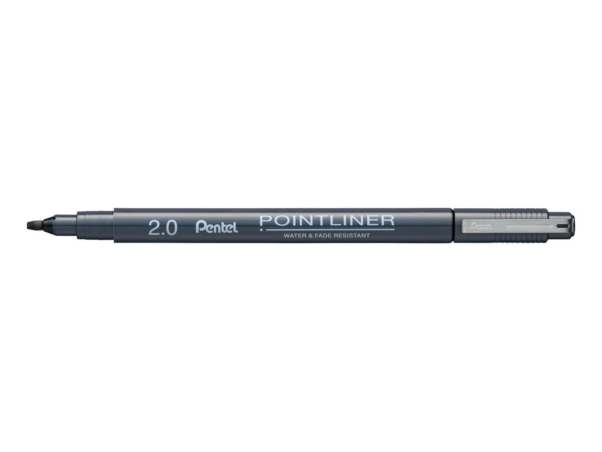 PentelArts Permanent Fineliner Pointliner, schwarz, 2,0 mm (EAN: 0884851060204)