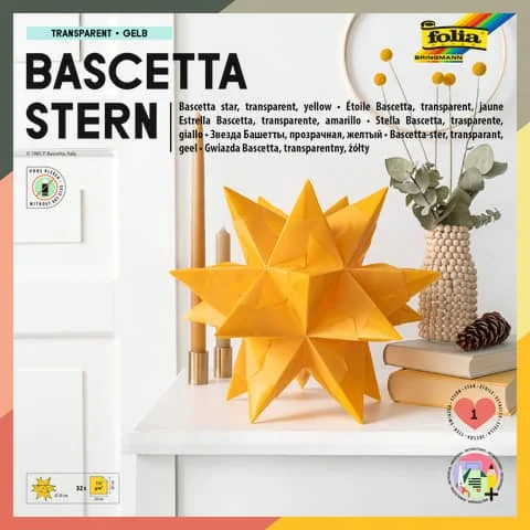 folia Faltblätter Bascetta-Stern, gelb-transparent (EAN: 4001868033298)