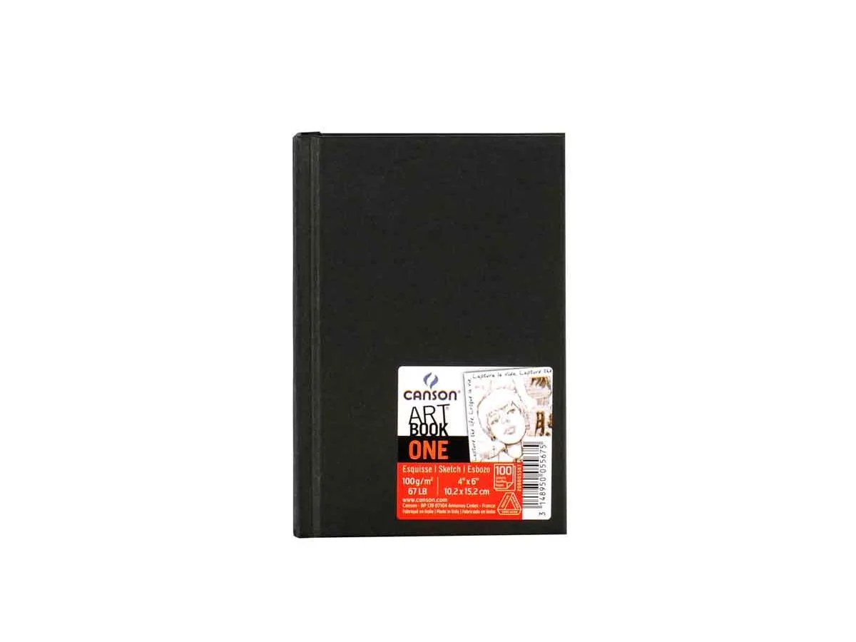CANSON Skizzenbuch ONE, 102 x 152 mm, schwarz (EAN: 3148950055675)