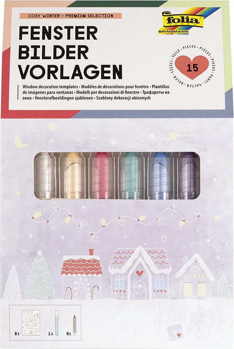 folia Fensterbilder-Vorlagen "COSY WINTER" - Premium, farbig sortiert (EAN: 4001868127737)