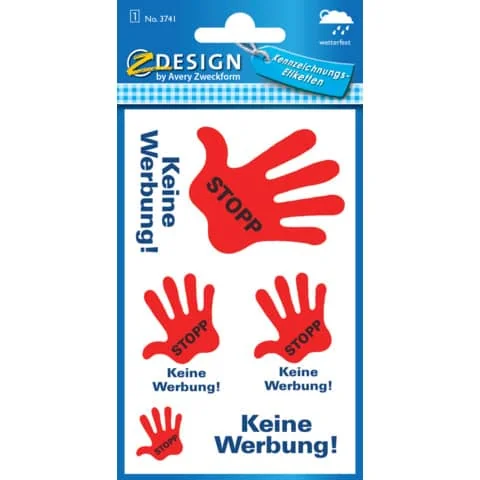 AVERY Zweckform Hinweisetiketten "Stop - Keine Werbung" (EAN: 4004182037416)