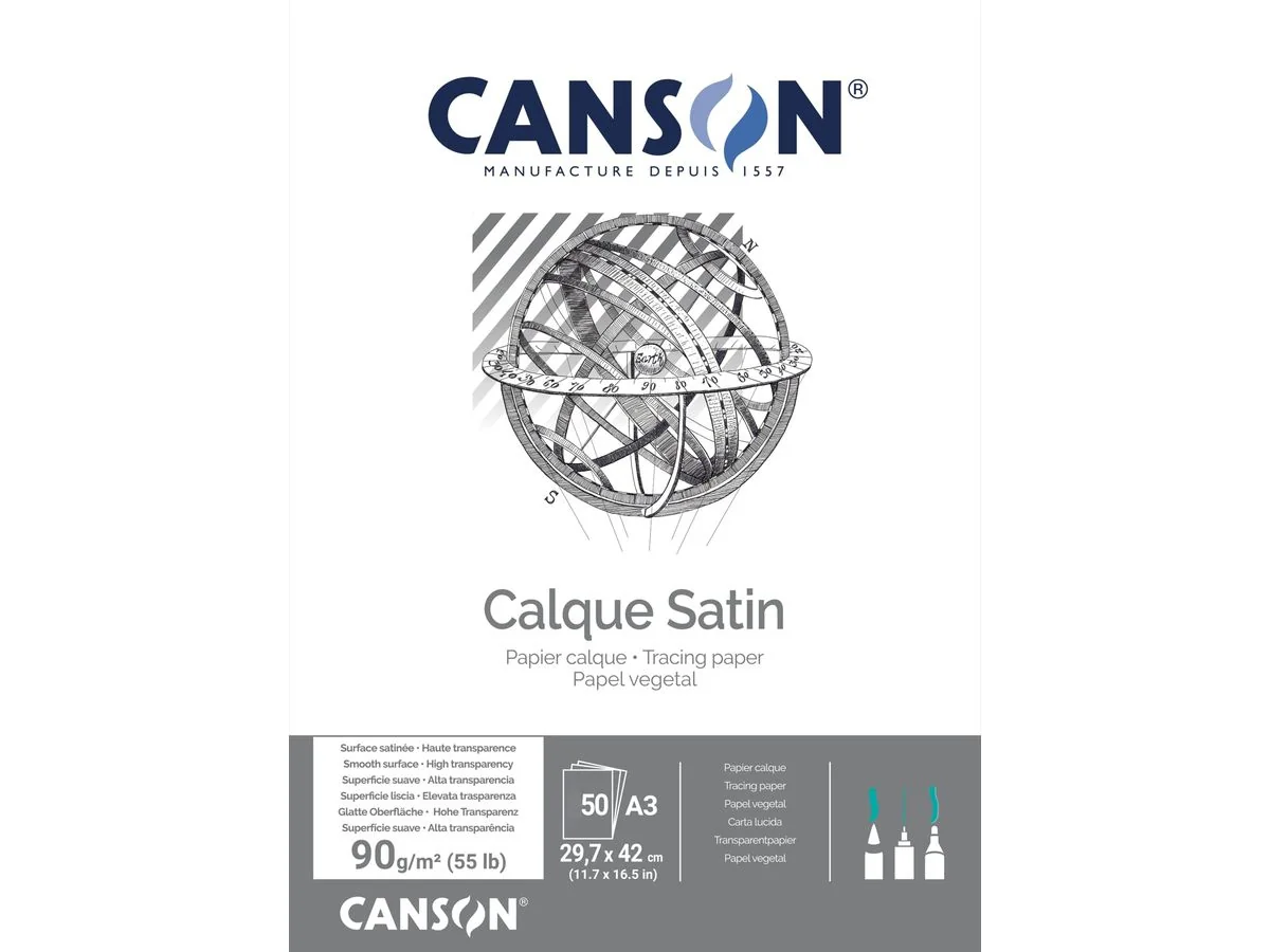 CANSON Transparentpapierblock, DIN A3, 90 g/qm, (EAN: 3148957572021)