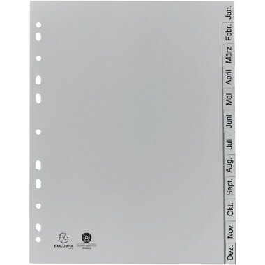 EXACOMPTA Kunststoff-Register, Monate, DIN A4, 12-teilig (EAN: 3130634018120)