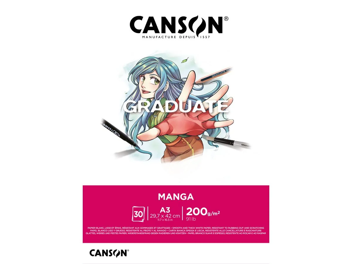 CANSON Studienblock GRADUATE Manga, DIN A3, weiß (EAN: 3148950061010)